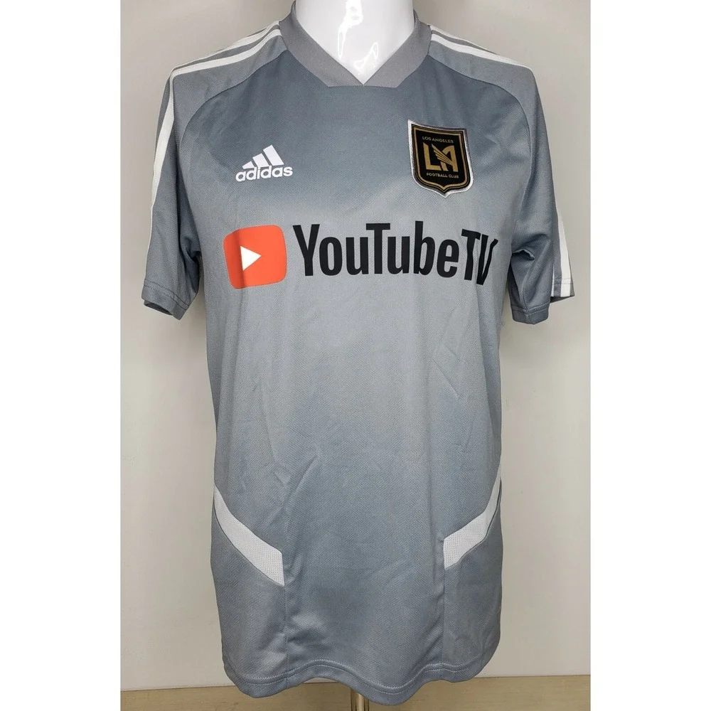 LA‎ Football Club Men's Small Adidas Climacool Training Jersey Gray MLS Soccer